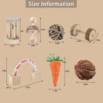 Size of 11Pcs Wooden Hamster Chew Toys Accessories