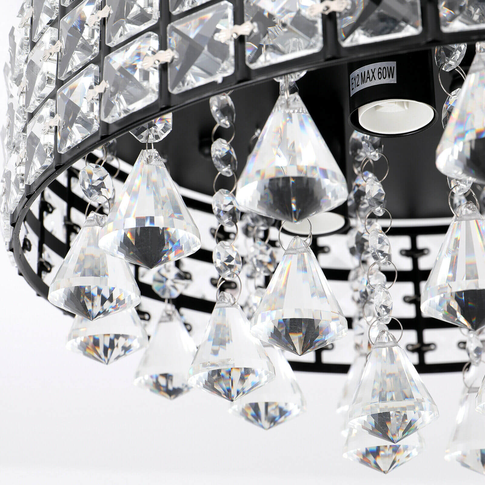 glass 15" 4-Light Modern Crystal Chandelier