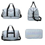silver 18" Large Travel Duffle Bag