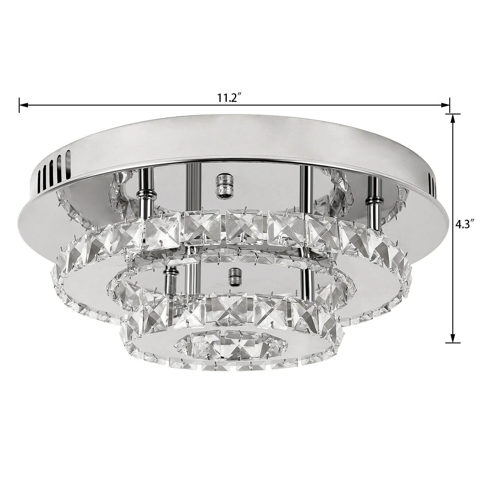 size of 2-Tier Luxury Crystal LED Ceiling Light