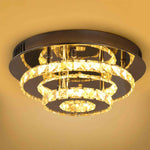 warm white of round 2-Tier Luxury Crystal LED Ceiling Light