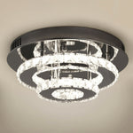 cool white of  2-Tier Luxury Crystal LED Ceiling Light