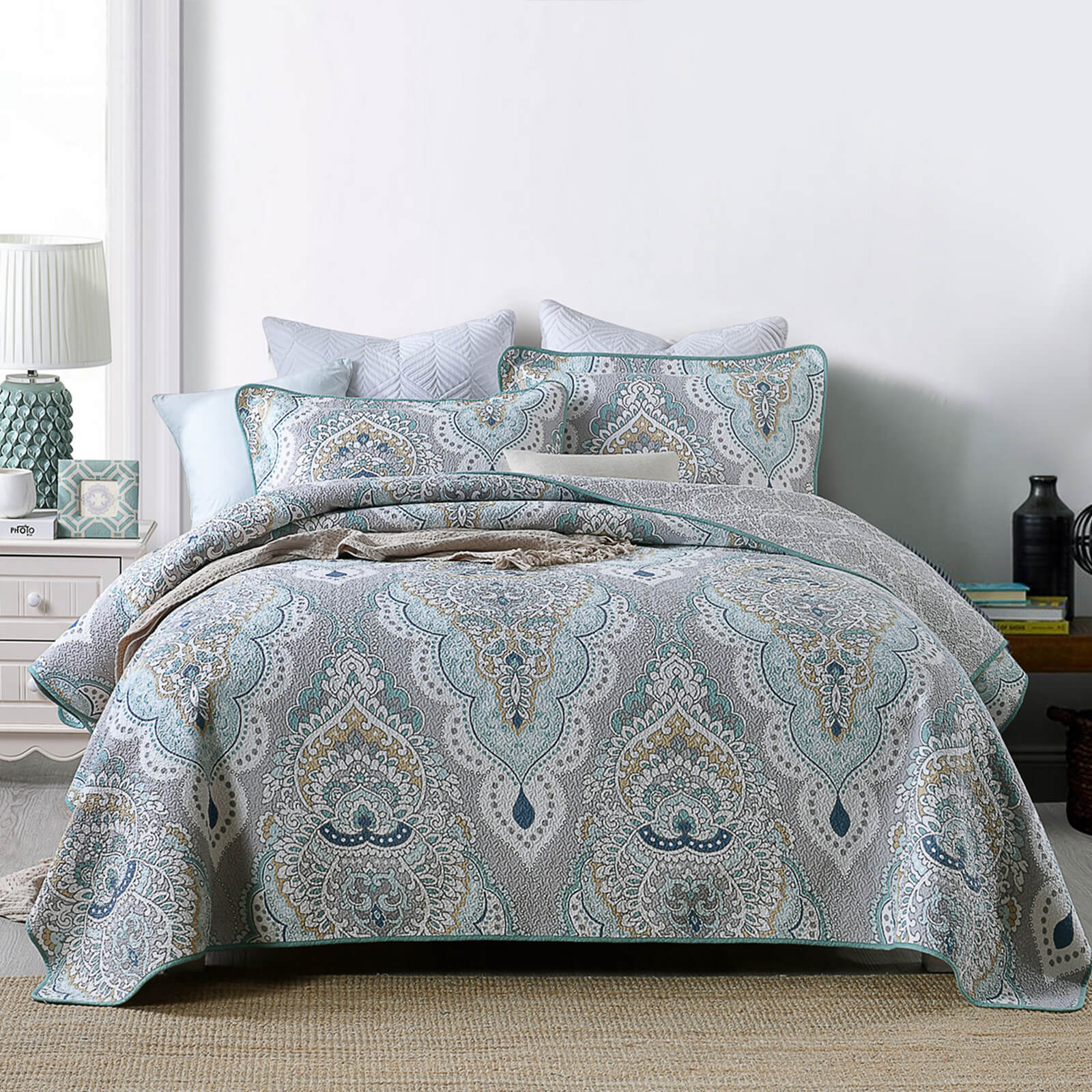 Elegent 3-piece quilt bedding set
