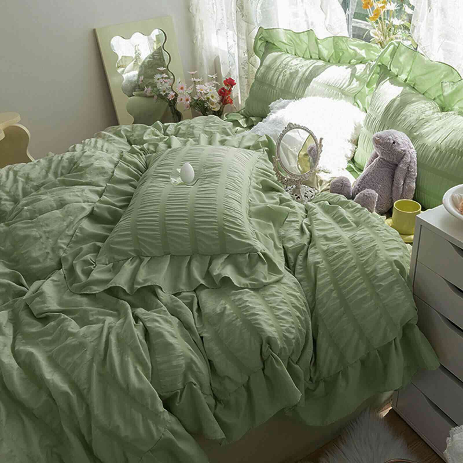 cute 3-Piece Ruffled Comforter Sets