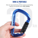 feature of 30KN Auto Locking Carabiner blue