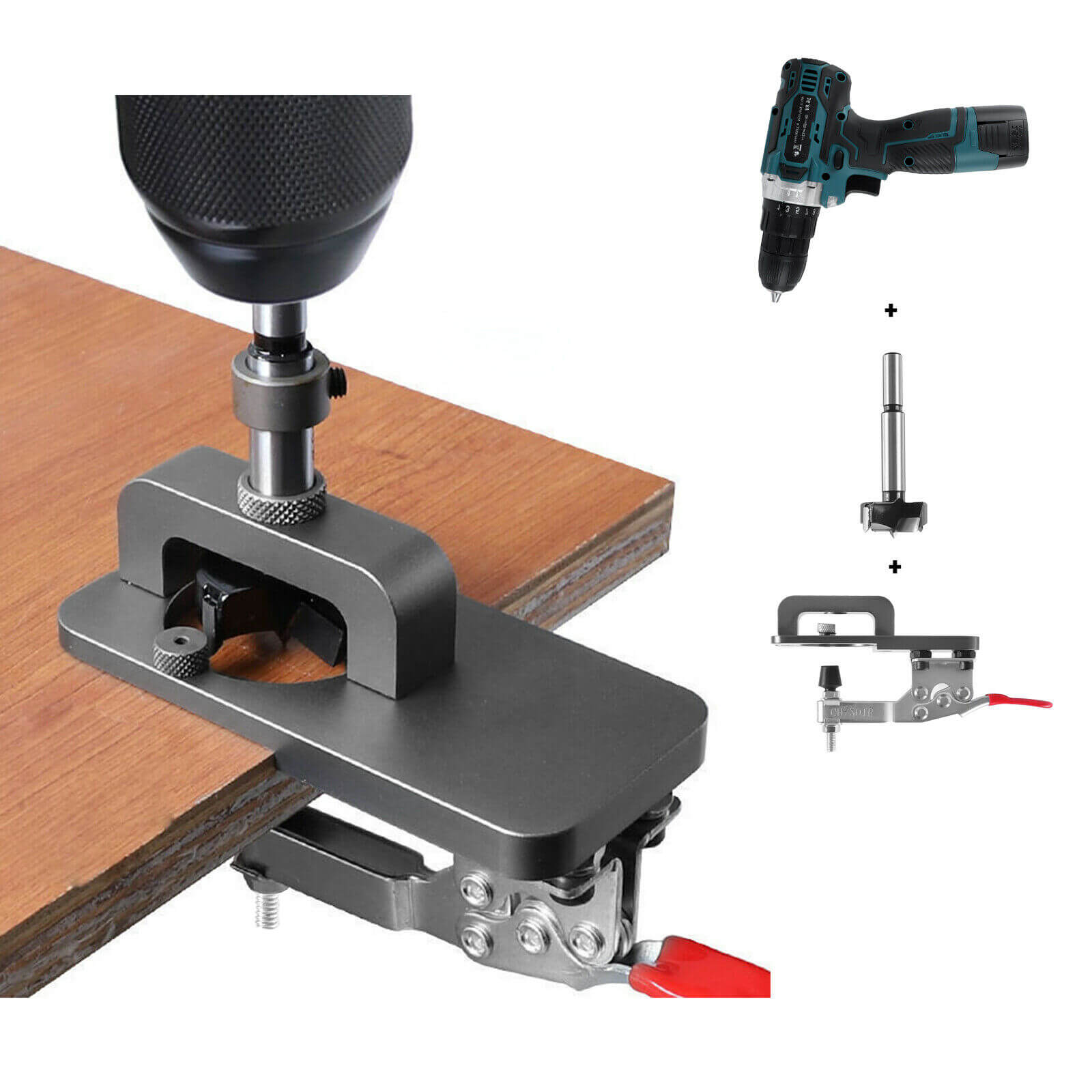 Display of Durable 35mm Hinge Hole Jig Punch Locator Kit