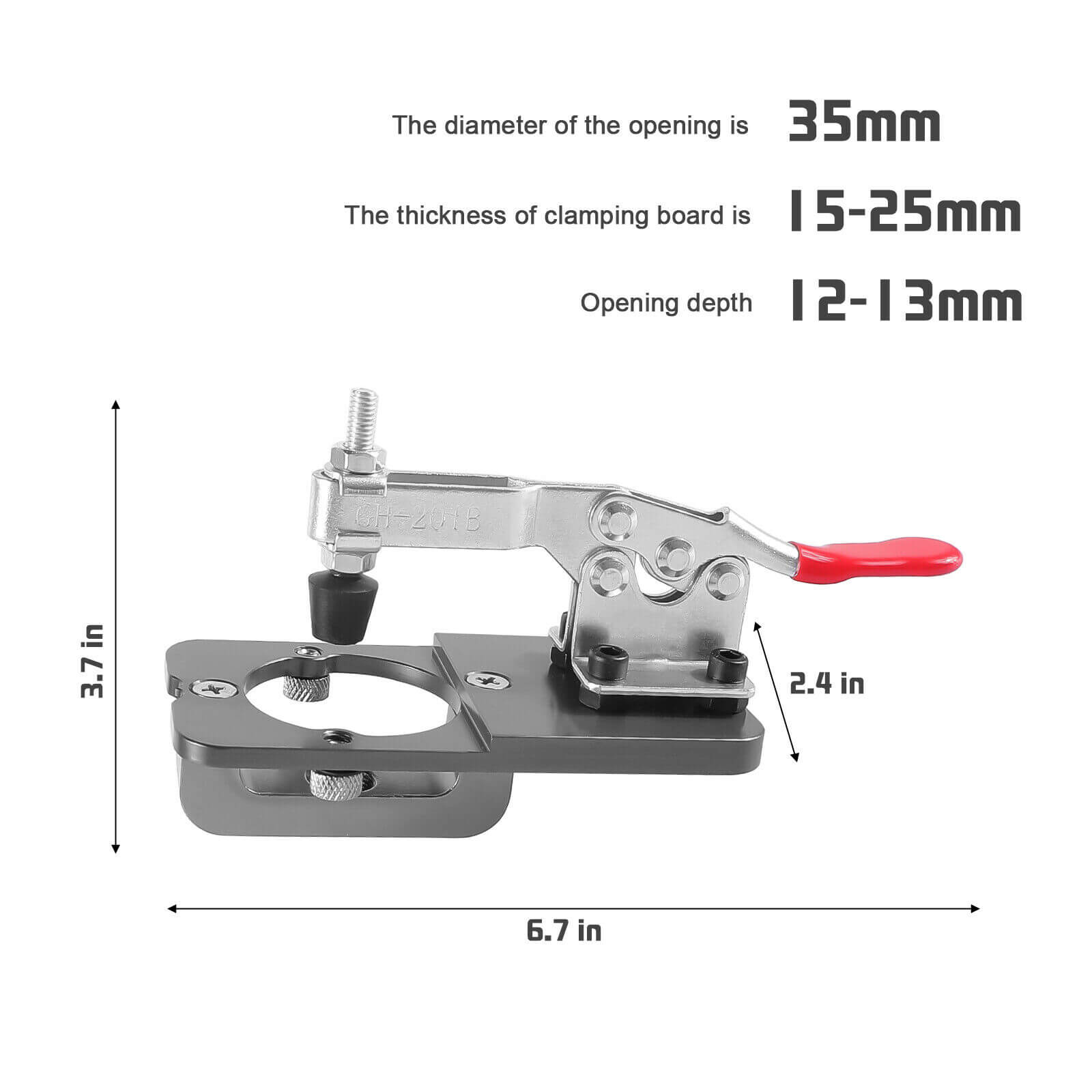 Size of Durable 35mm Hinge Hole Jig Punch Locator Kit
