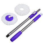 Purple 360° Spin Mop Pole Handle Set