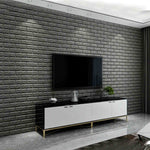 Gray Showing of 3D Foam Wall Panels Brick Wood Wallpaper