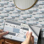 Blue 3D Self-Adhesive Peel & Stick Mosaic Tiles Decor