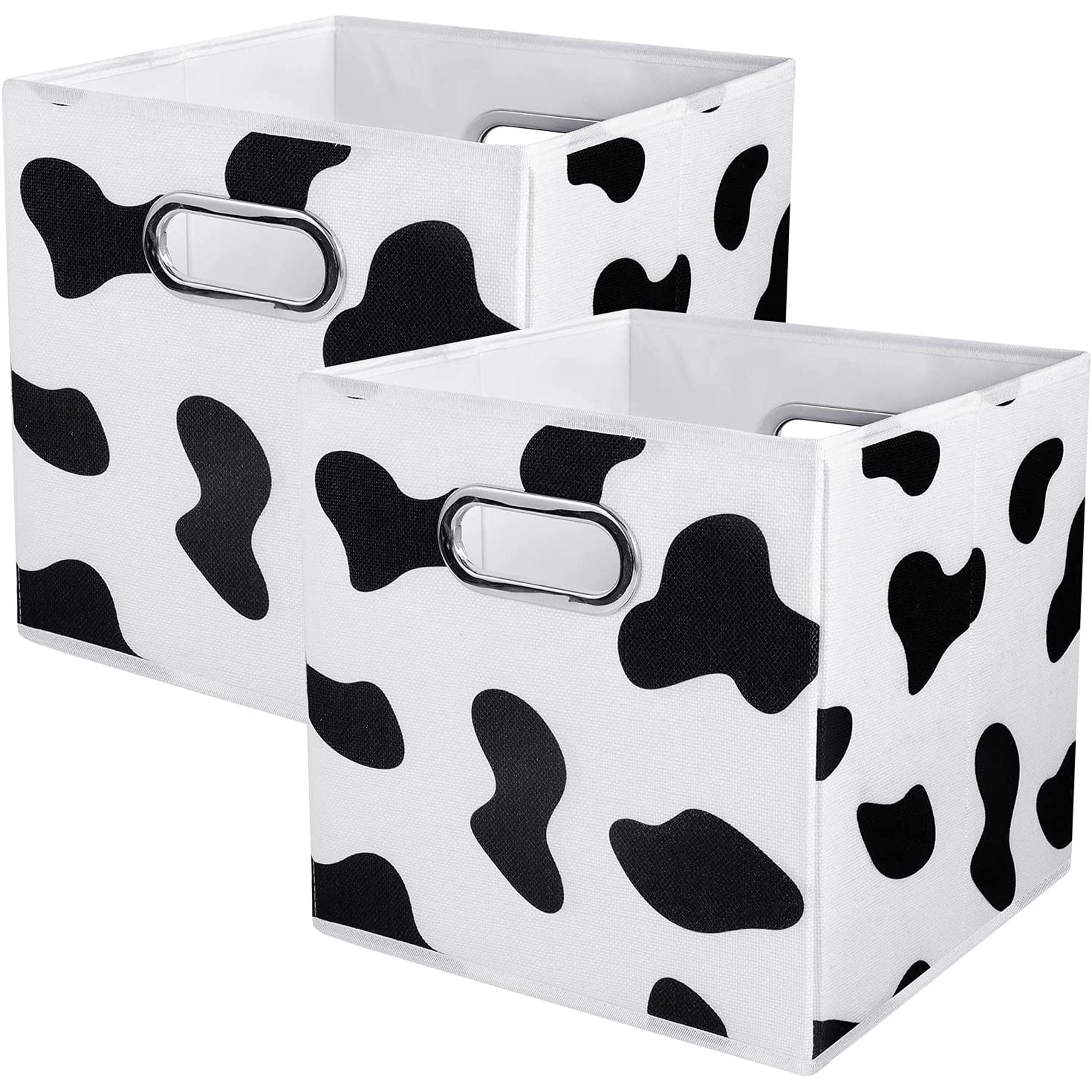 Storage Cubes Cow Print Large Cotton Linen Fabric Bins