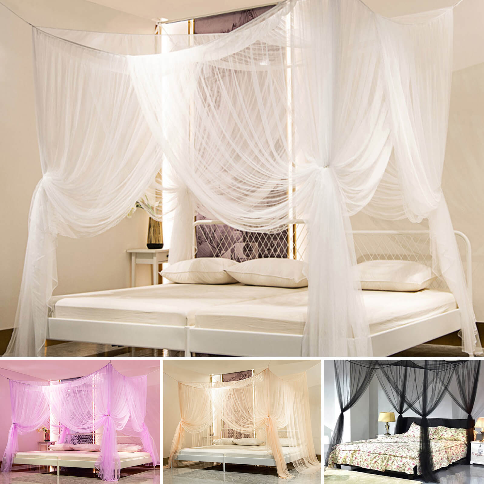 4 Corner Mosquito Net In Different Colors