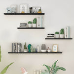 Safe 4Pc DIY Wood Floating Shelves Wall Mounted Shelf