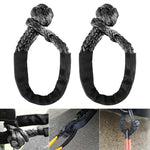 2pcs 1/2" X 22" Soft Shackle Rope Synthetic Tow Recovery Black Strap 38000LBS