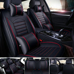 Red and Black 5-Seat Car Leather Seat Covers, 3D Stereo Version