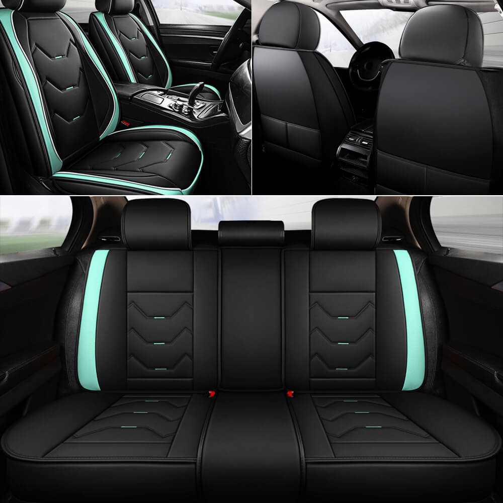 green 5 Seat Universal Car PU Leather Seat Cover