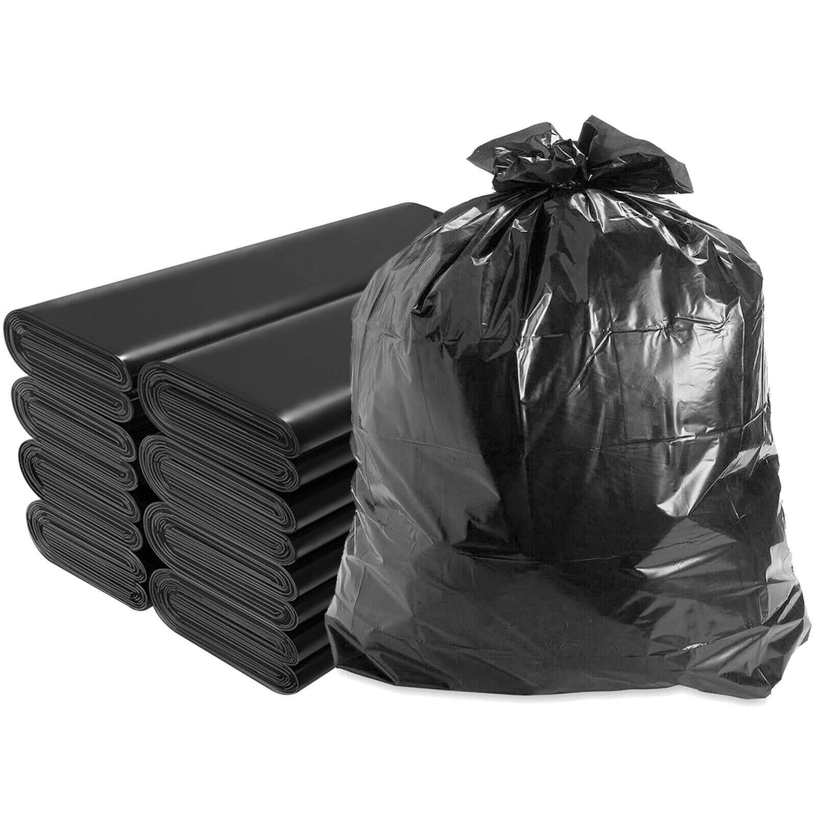  X-Large 65 Gallon Black Trash Bags - Heavy Duty Bags