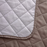 Khaki Microfiber Quilted Sofa Cover