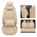beige 5D PU Leather Car Seat Covers