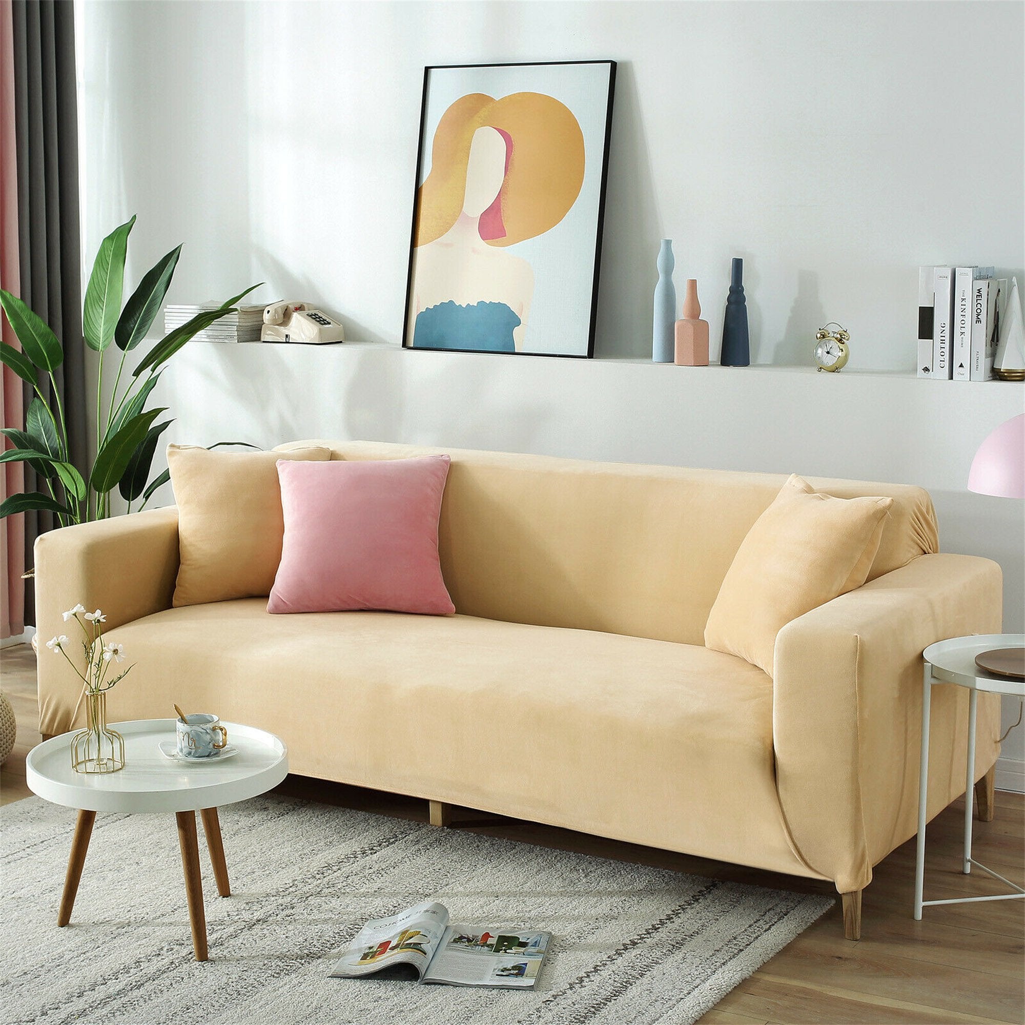 ANMINY Velvet Sofa Slipcover Stretch Couch Cover