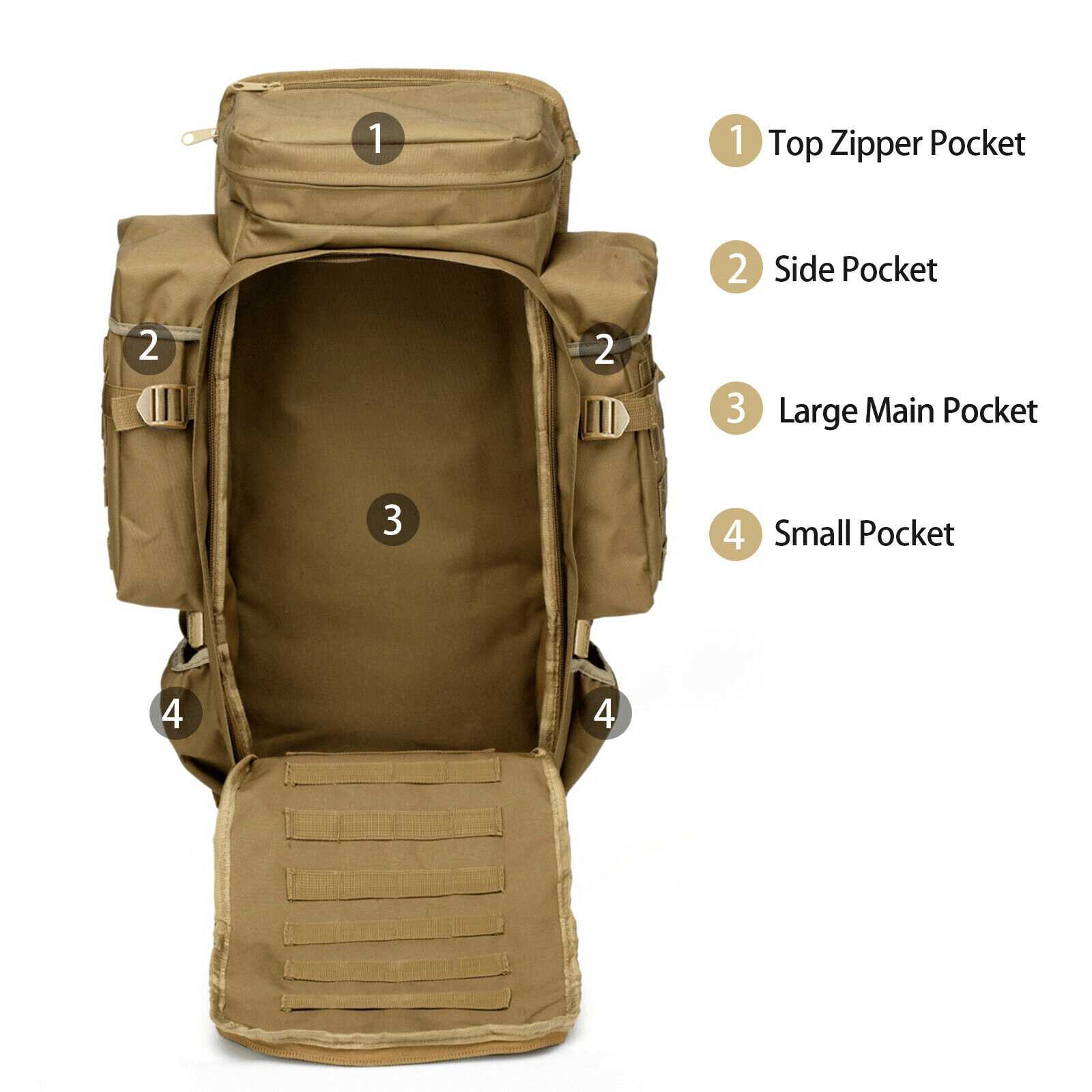 Inside of 911 MOLLE Tactical Backpack Waterproof Hunting Bag