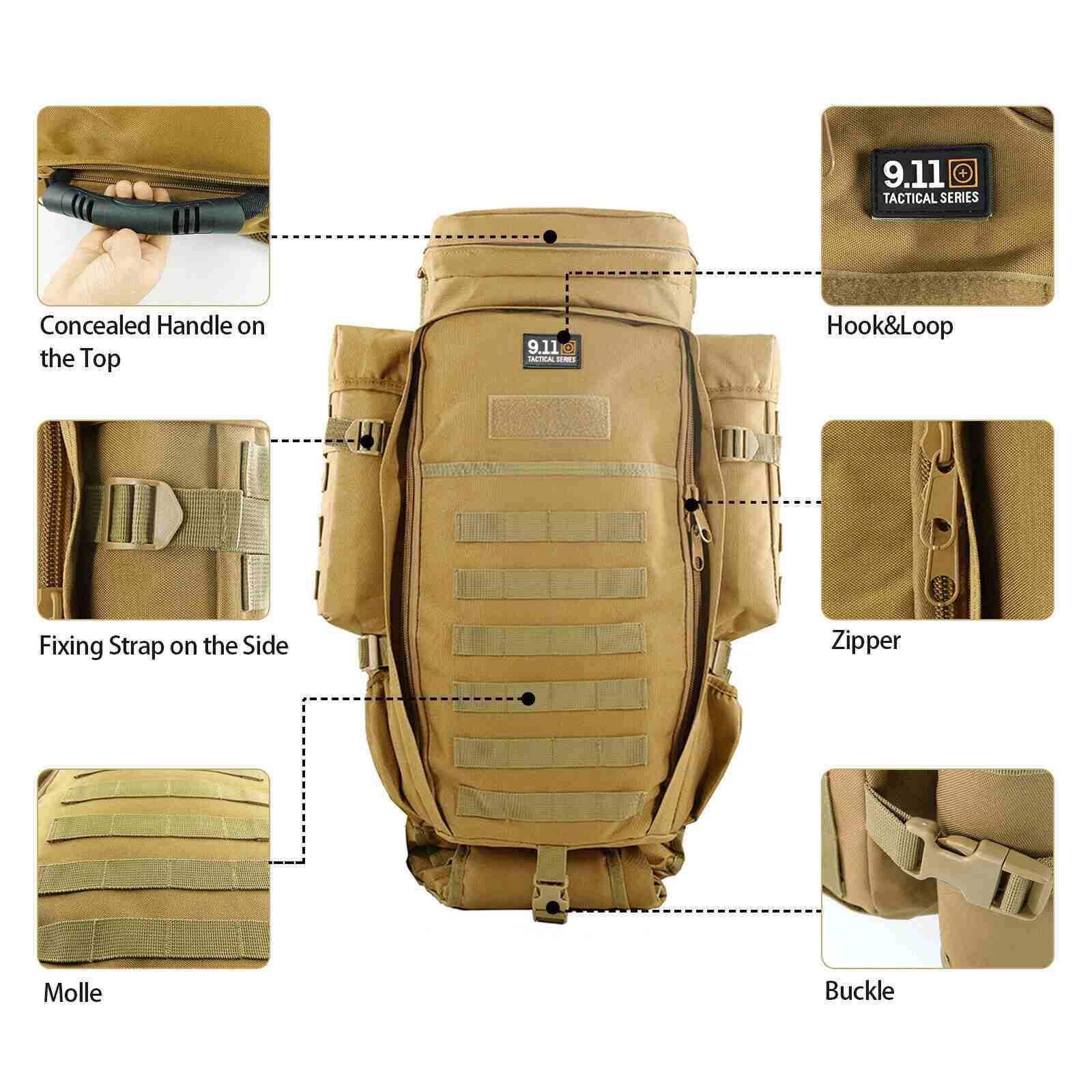 Design of 911 MOLLE Tactical Backpack Waterproof Hunting Bag