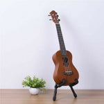 Display of A-Frame Acoustic Electric Guitar Bass Stand