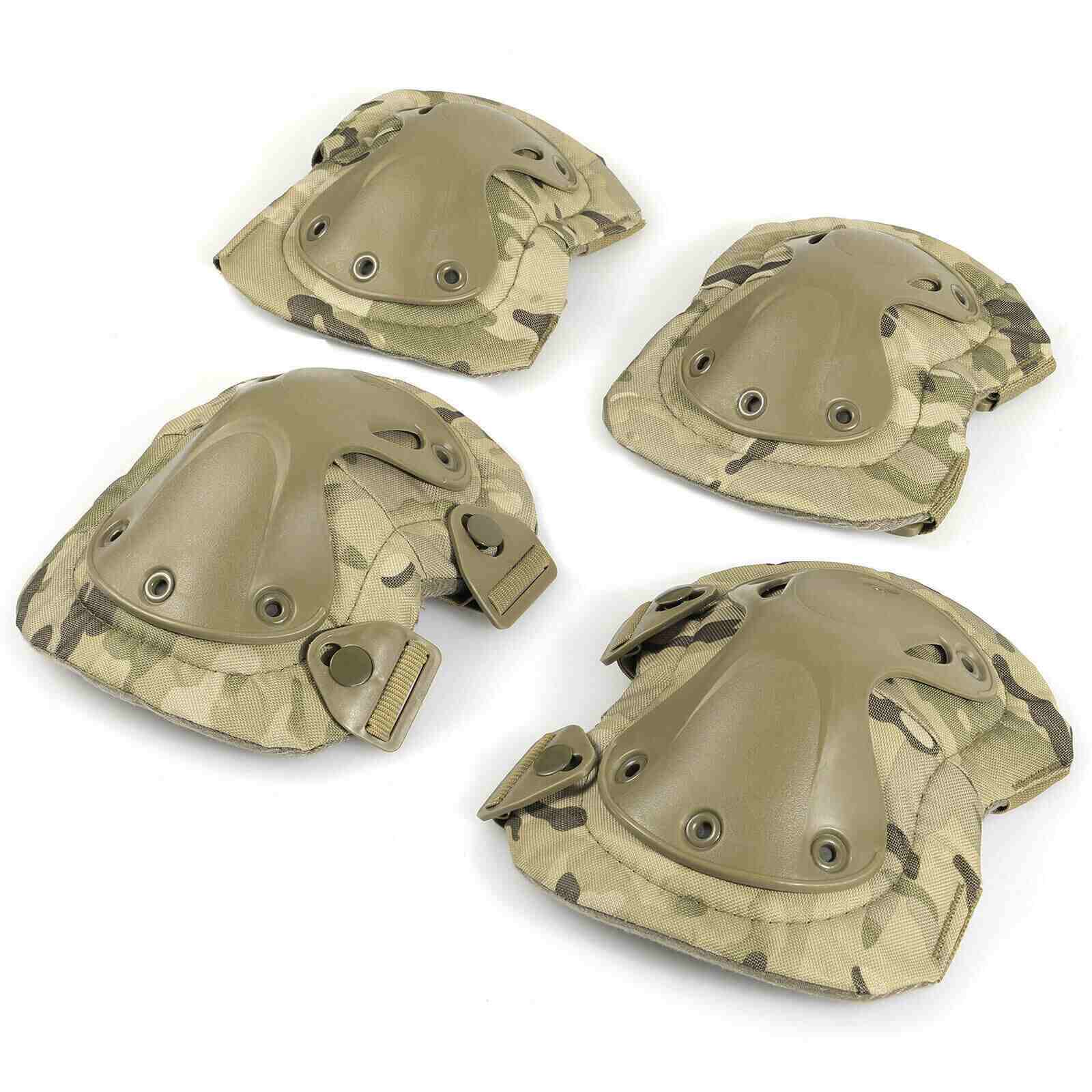 beige Airsoft Tactical Elbow Protective Knee Pads, 4Pcs