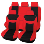 red Universal Cloth Seat Cover with Steering Wheel Cover