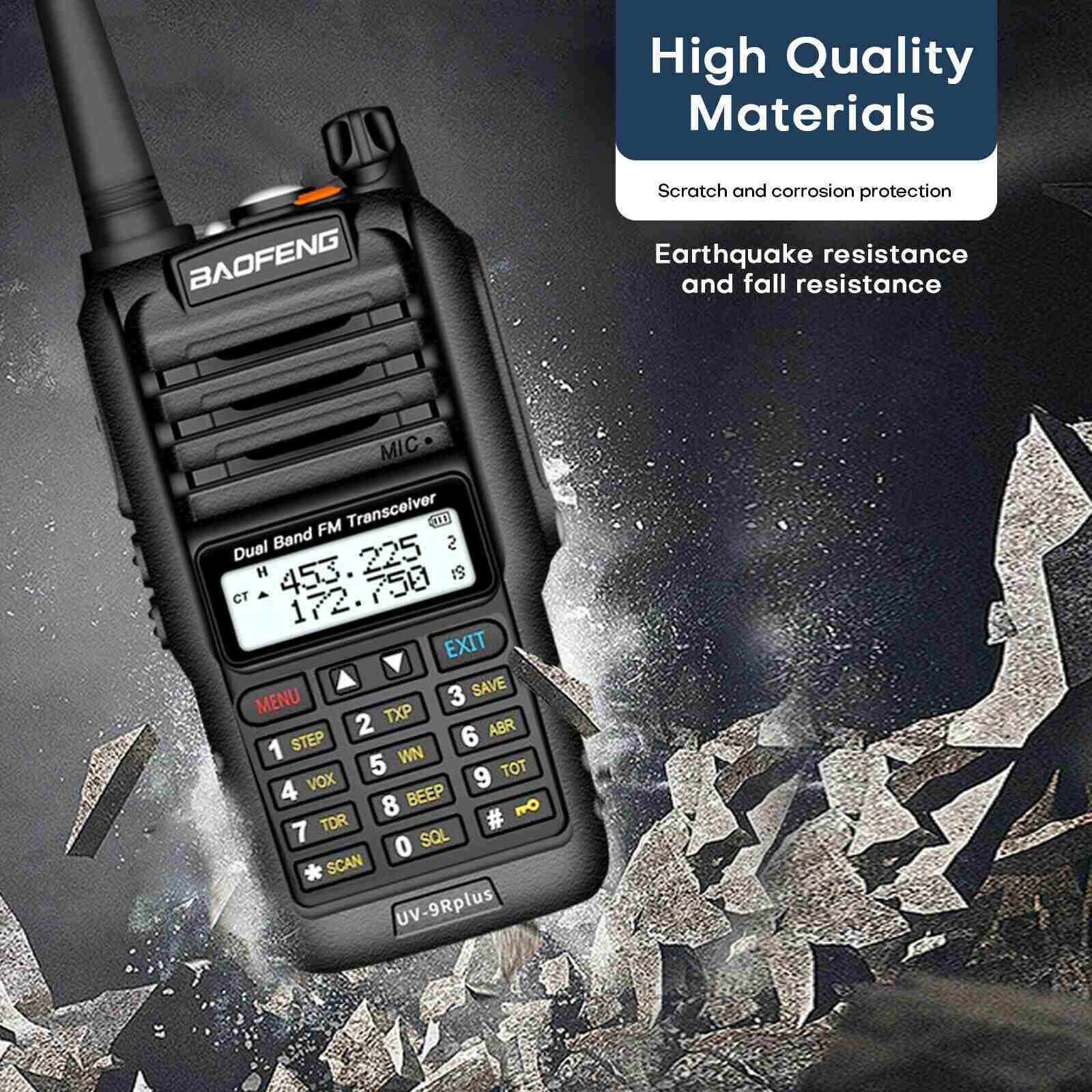 UV-9R Plus VHF UHF Walkie Talkie Dual-Band Handheld