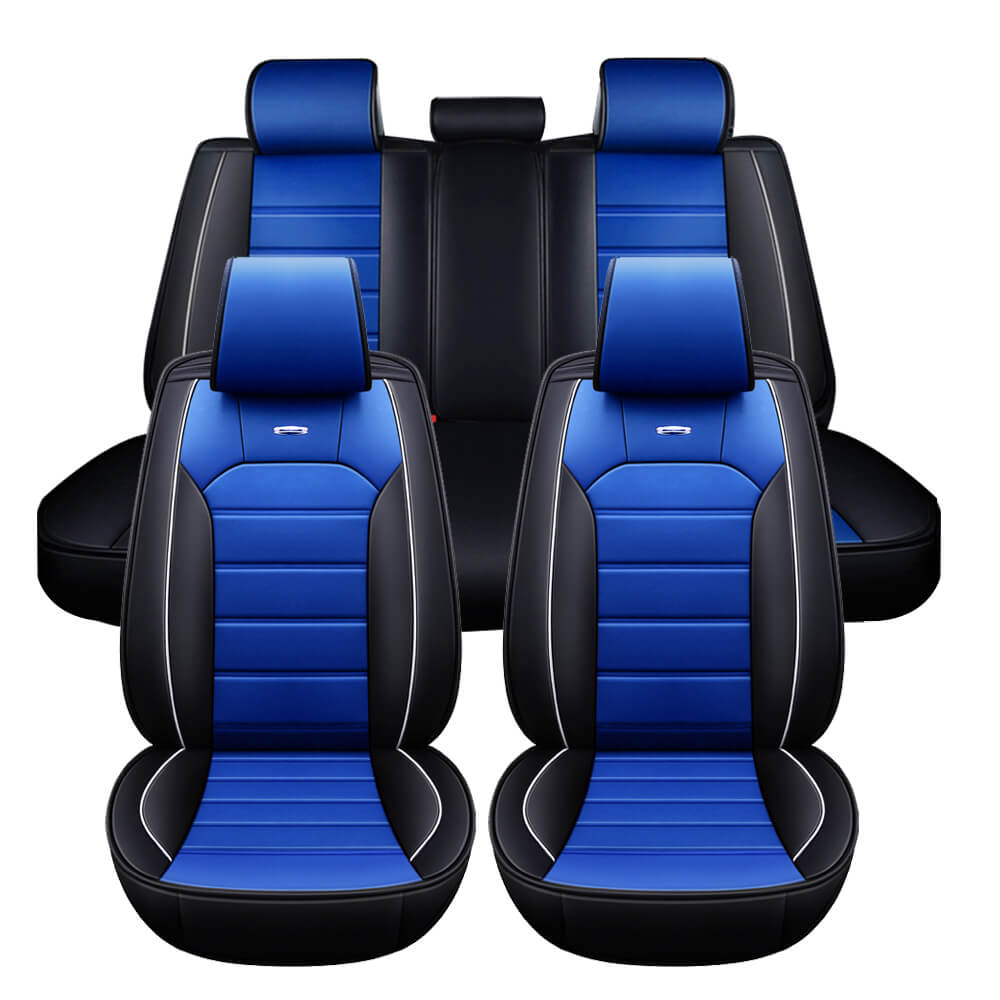 blue Car Seat Covers Luxury Leather 5 Seats