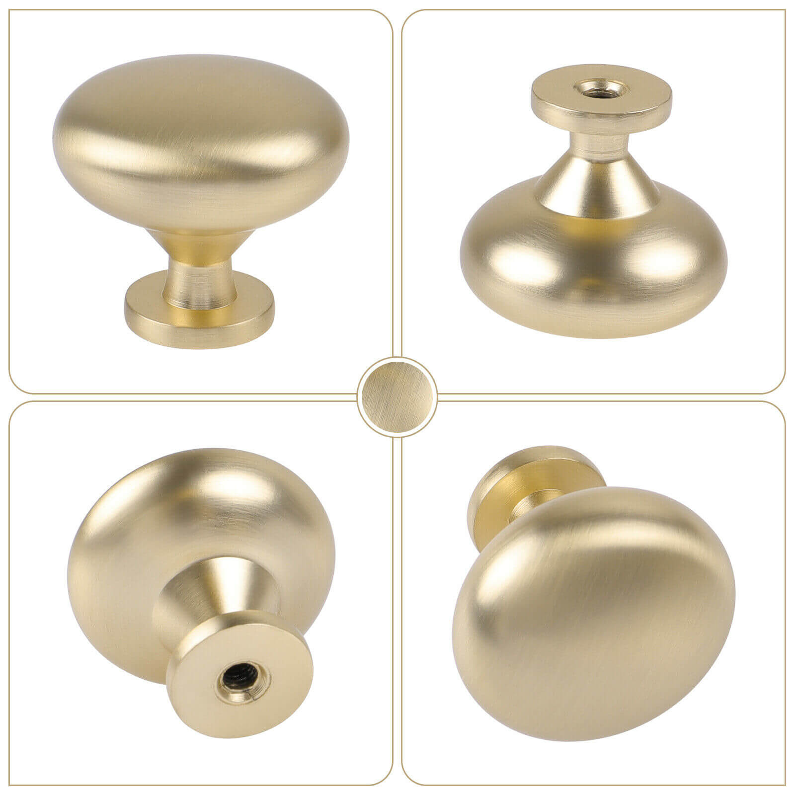 back of Cabinet Knobs Round Brushed Handles