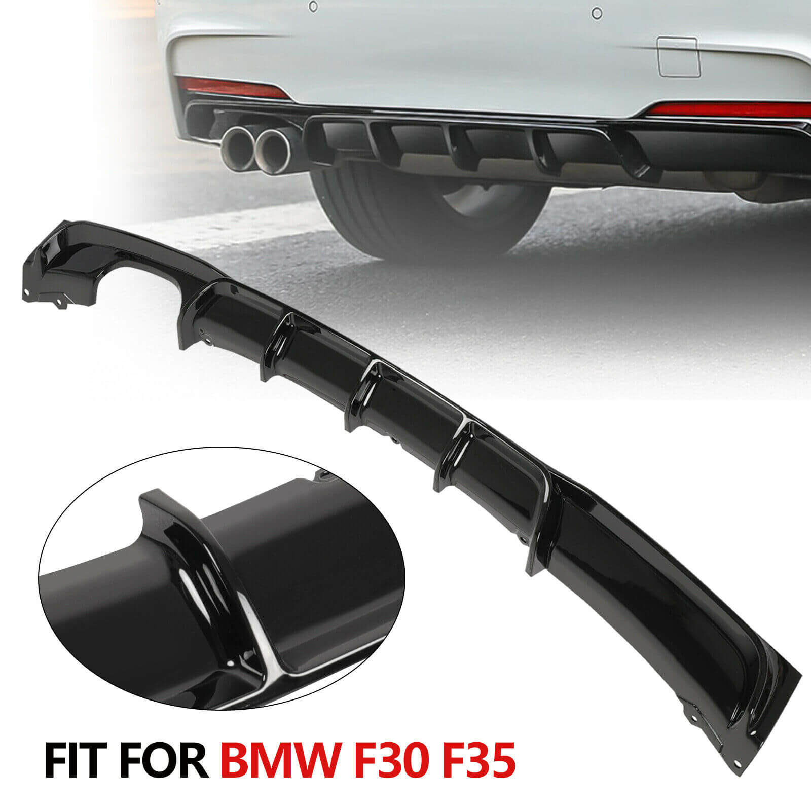 glossy black Car Rear Bumper for BMW 3 Series 12-18