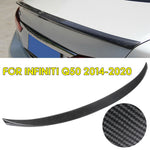 Carbon Fiber Car Rear Trunk Lip For Infiniti Q50 14-20