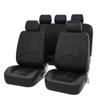 Car Seat Cover PU Leather Universal Full Black - BCBMALL