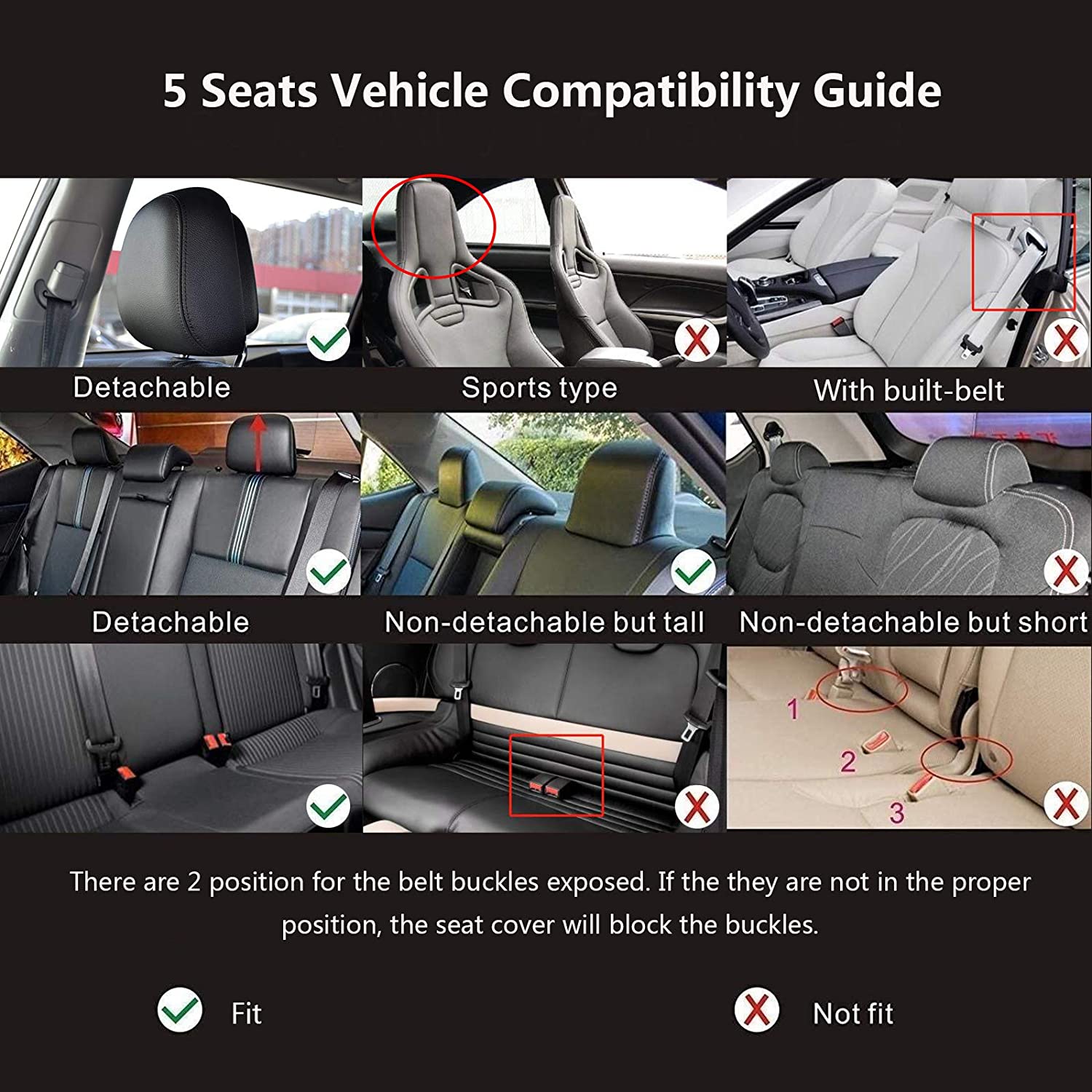 compatibility guide of Car PU Leather Seat Cover