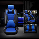 blue display of Car Seat Covers Luxury Leather 5 Seats