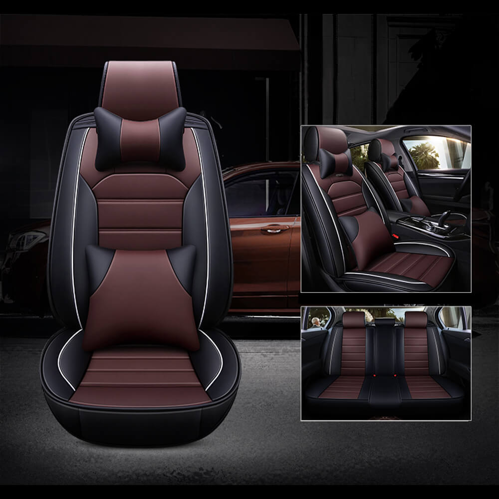 coffee display of Car Seat Covers Luxury Leather 5 Seats