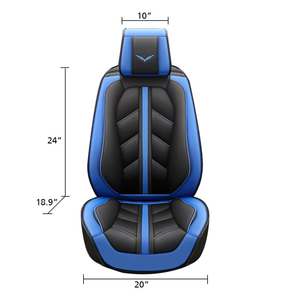 Blue car front seat cover size