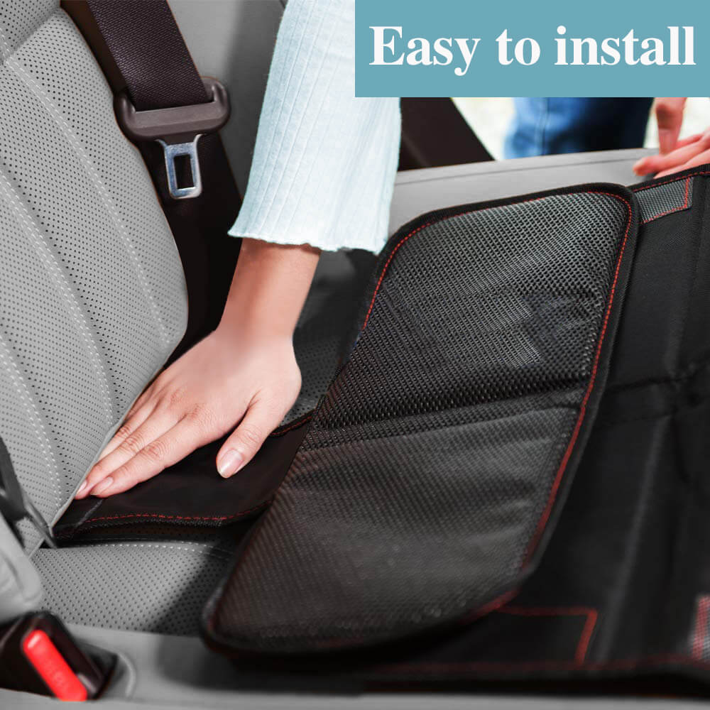 Easy to install the Car Seat Protector Back Seat Organizer Kick Mat Cover