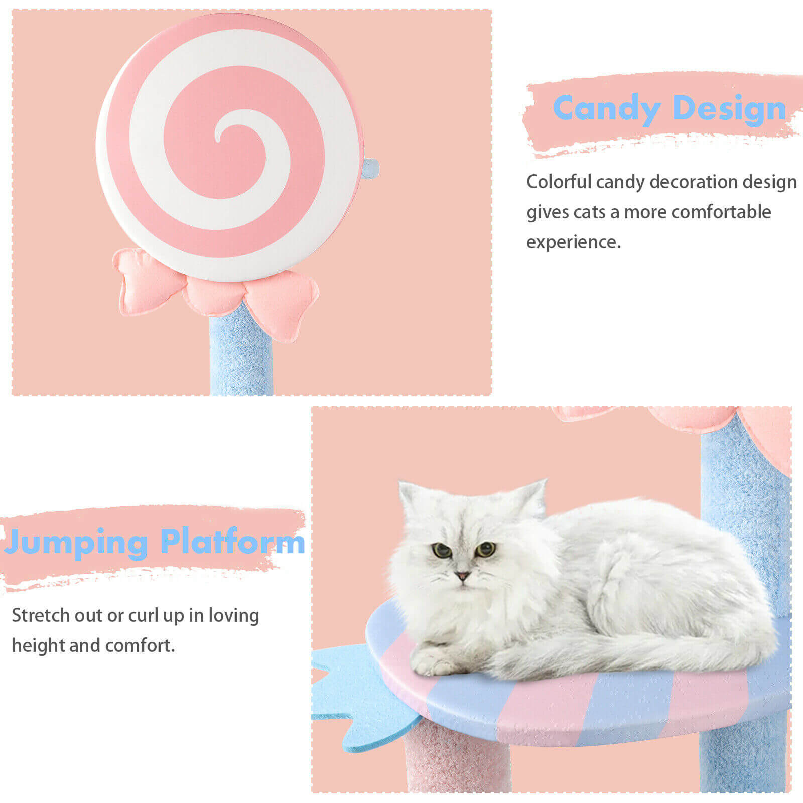Design of 52.4" Cat Tower Condo Furniture Candy Shape