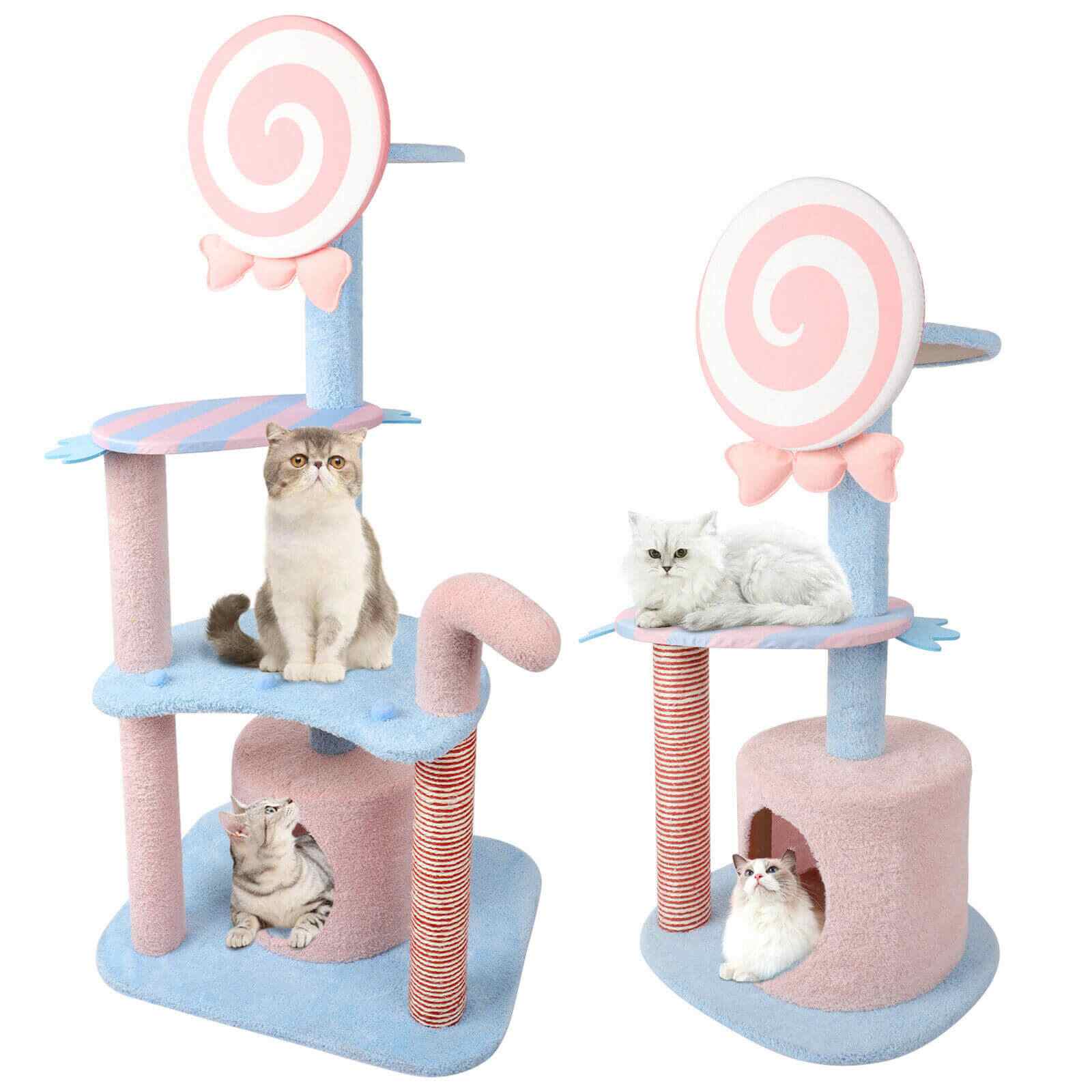 Durable 52.4" Cat Tower Condo Furniture Candy Shape