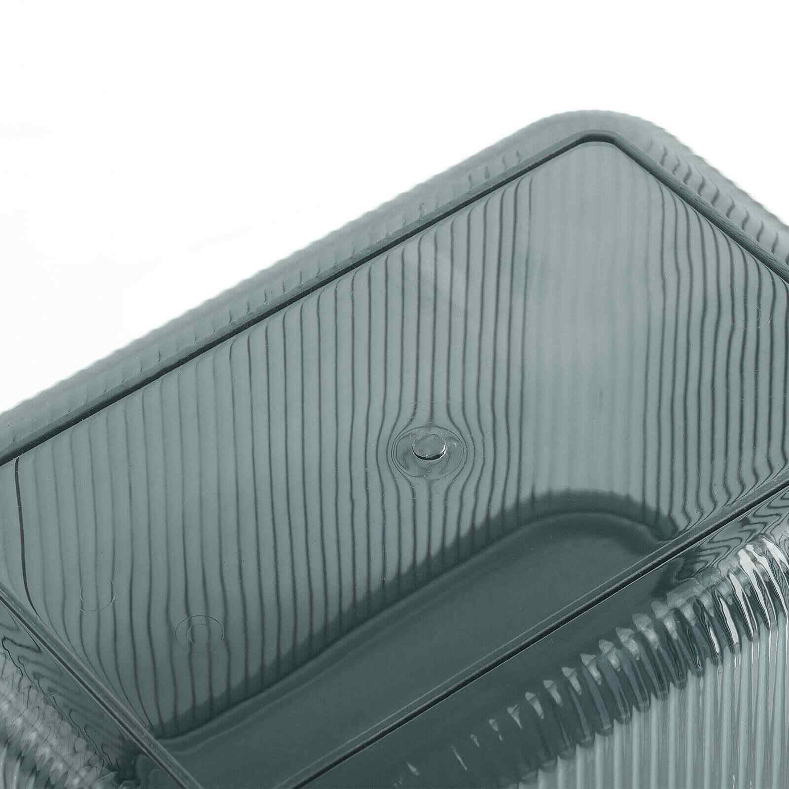 Detail of Clear Plastic Storage Bin Container w/ Lid, 5Pcs