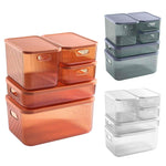 Clear Plastic Storage Bin Container w/ Lid, 5Pcs