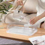 Display of Clear Plastic Storage Bin Container w/ Lid, 5Pcs