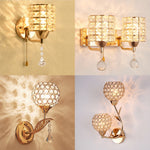 Crystal Wall Lamp Sconce Light - BCBMALL