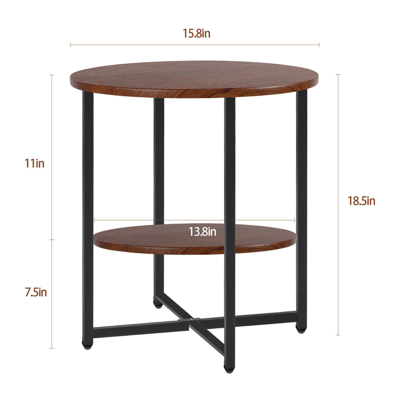 size of Double Tiers End Table