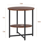 size of Double Tiers End Table