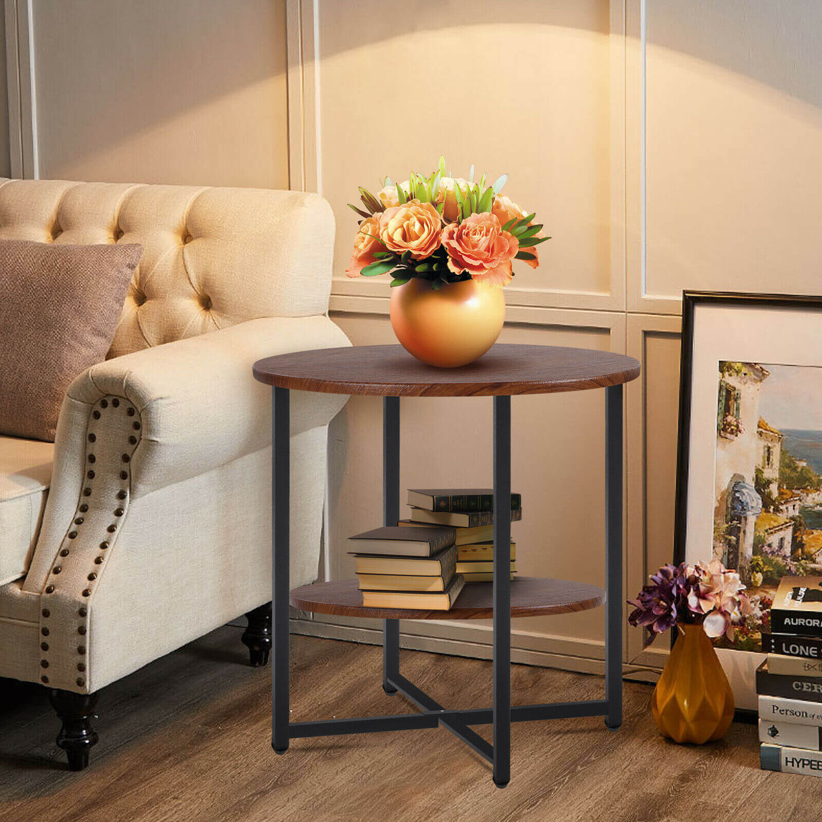 display of Double Tiers End Table