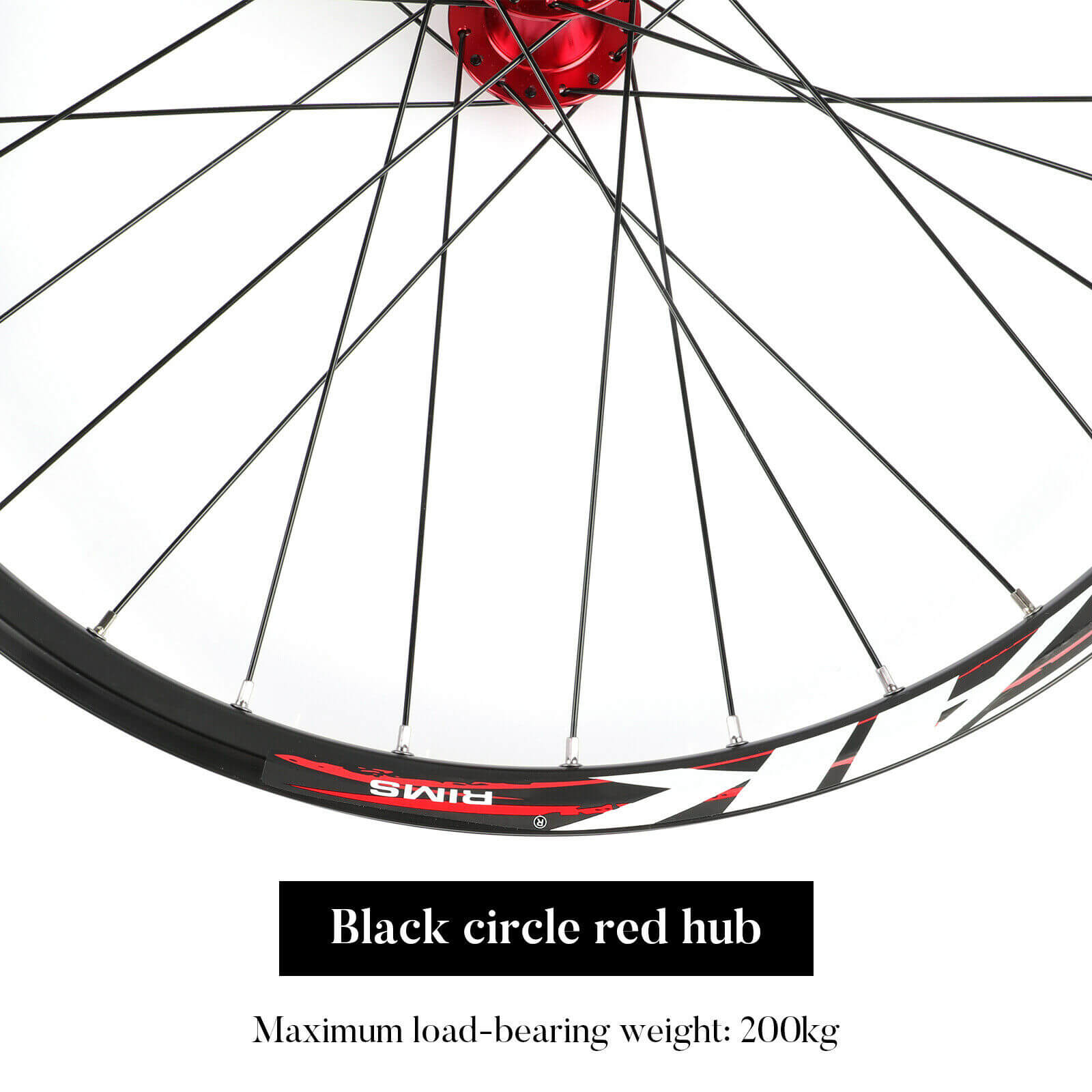 Front Rear MTB Wheelset black and red 